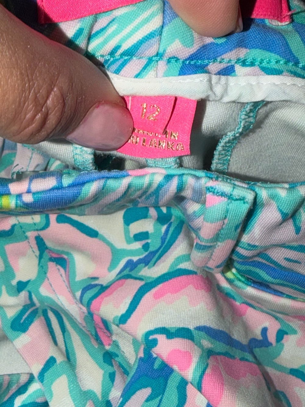 EEUC Lilly Pulitzer Blue Tropical-Print Stretchy Pant SFH - Picture 6 of 6